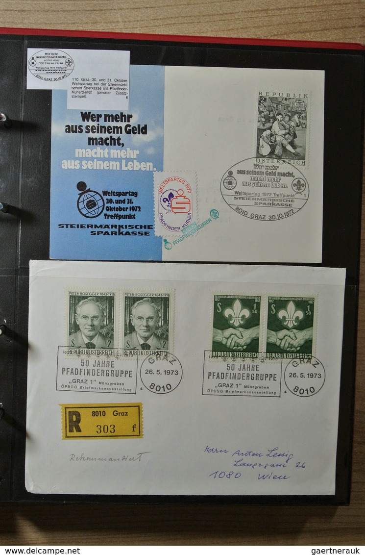 25396 Thematik: Pfadfinder / boy scouts: Collection of ca. 280 covers and cards of Austria 1936-2007 of th