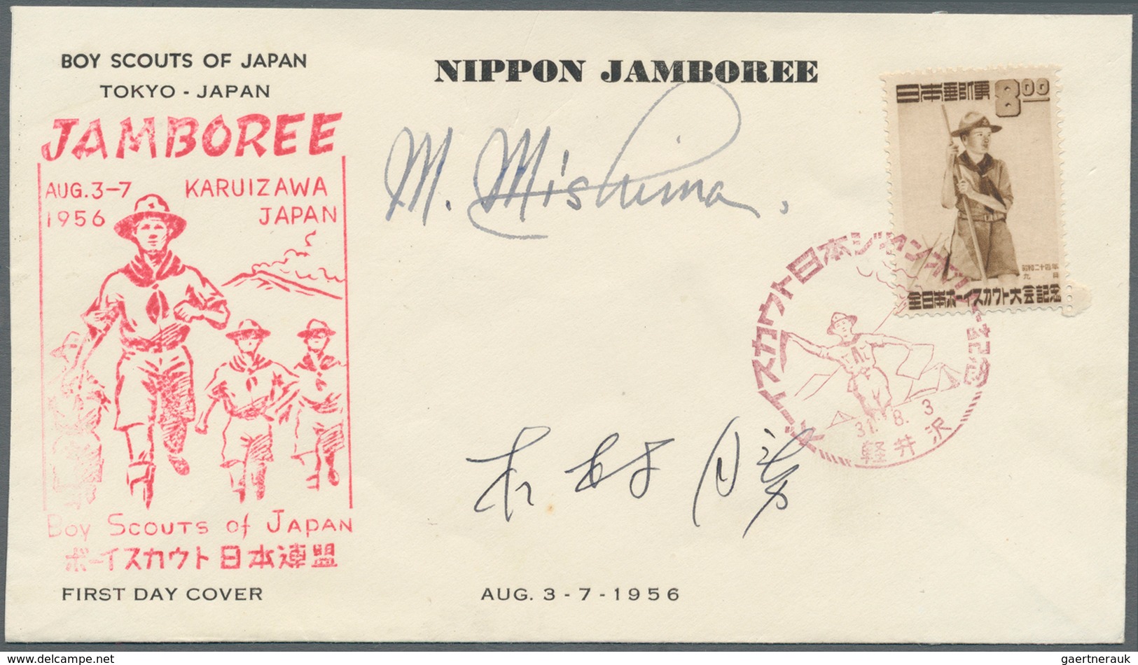 25403 Thematik: Pfadfinder / Boy Scouts: 1949/59, Japan, Covers/FDC (9) Mostly W. 1949 Boy Scout Stamp Inc - Autres & Non Classés