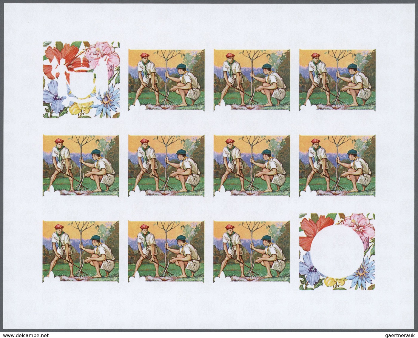 25410 Thematik: Pfadfinder / Boy Scouts: 1969, Cook Islands. Progressive Proofs Set Of Sheets For The Issu - Autres & Non Classés