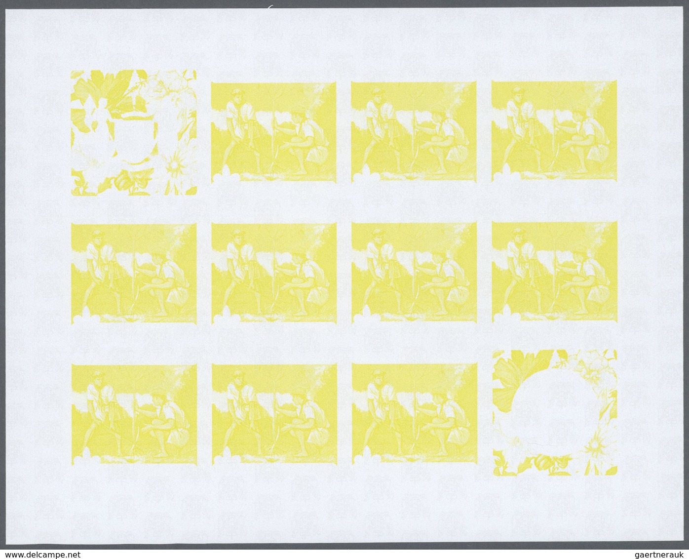 25410 Thematik: Pfadfinder / boy scouts: 1969, Cook Islands. Progressive proofs set of sheets for the issu