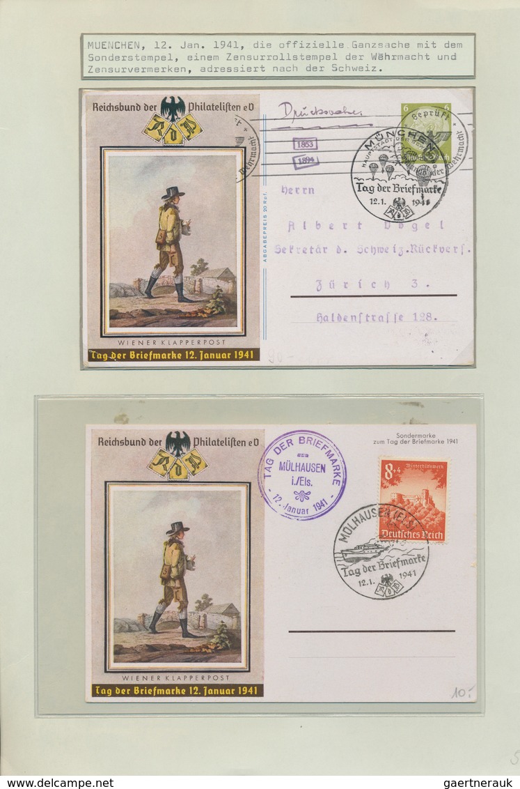 25417 Thematik: Philatelie - Tag der Briefmarke / stamp days: Ab ca. 1935: DEUTSCHLAND, umfangreiche Samml