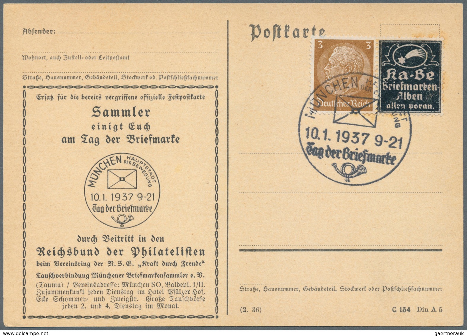 25417 Thematik: Philatelie - Tag der Briefmarke / stamp days: Ab ca. 1935: DEUTSCHLAND, umfangreiche Samml