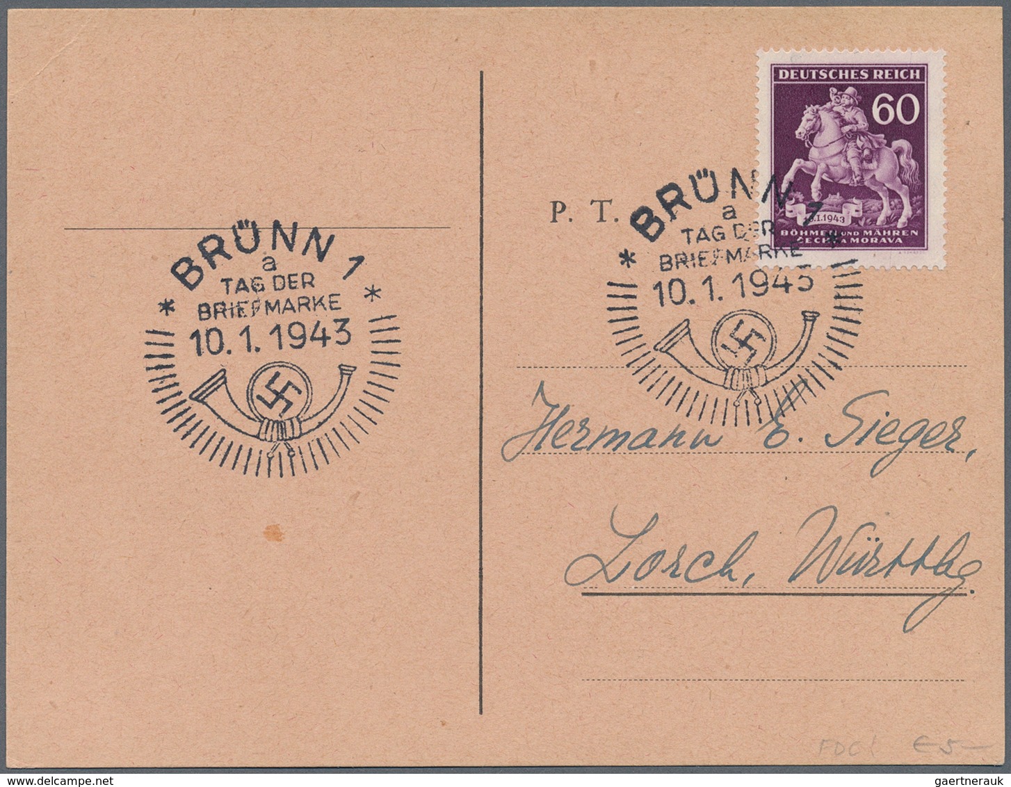 25419 Thematik: Philatelie - Tag der Briefmarke / stamp days: 1939/1944: Bestand von 380 meist verschieden