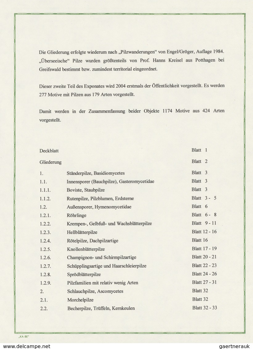 25420 Thematik: Pilze / Mushrooms: 1950/2004 (approx), Europe/Overseas. Lot Containing 2 Interesting Exhib - Champignons