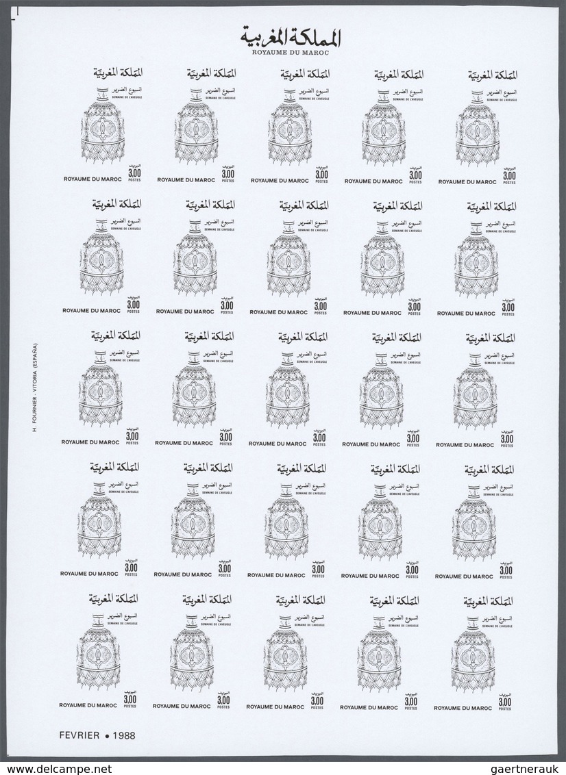 25441 Thematik: Porzellan-Keramik / Porcelain-ceramics: 1988, Morocco. Progressive Proofs Set Of Sheets Fo - Porcelaine