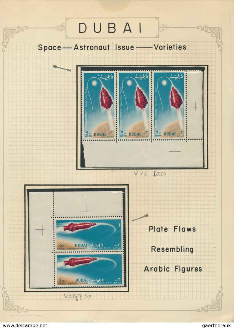 25458 Thematik: Raumfahrt / Astronautics: 1964, Dubai Space Issues, Specialised Assortment Of More Than 10 - Autres & Non Classés