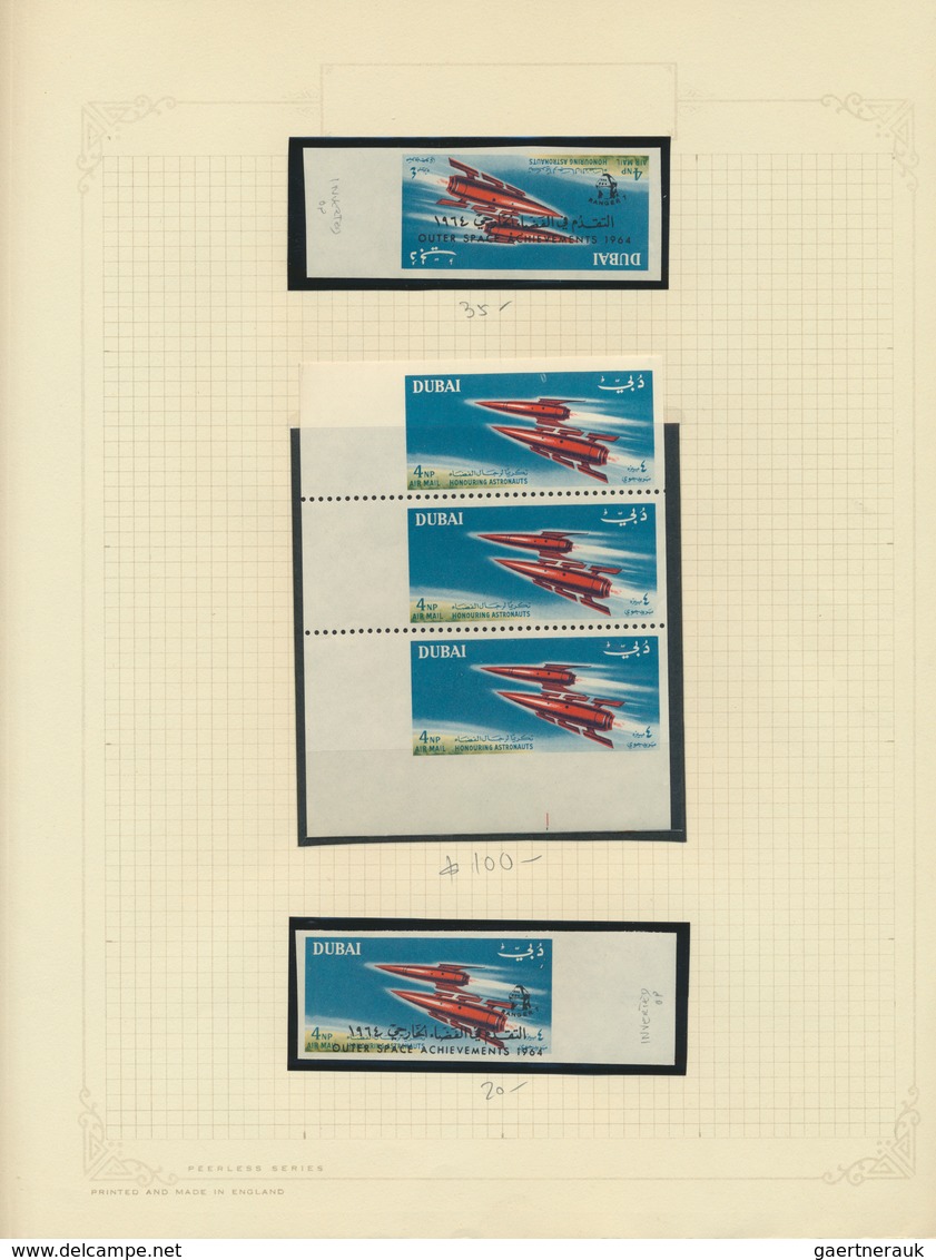 25458 Thematik: Raumfahrt / Astronautics: 1964, Dubai Space Issues, Specialised Assortment Of More Than 10 - Autres & Non Classés