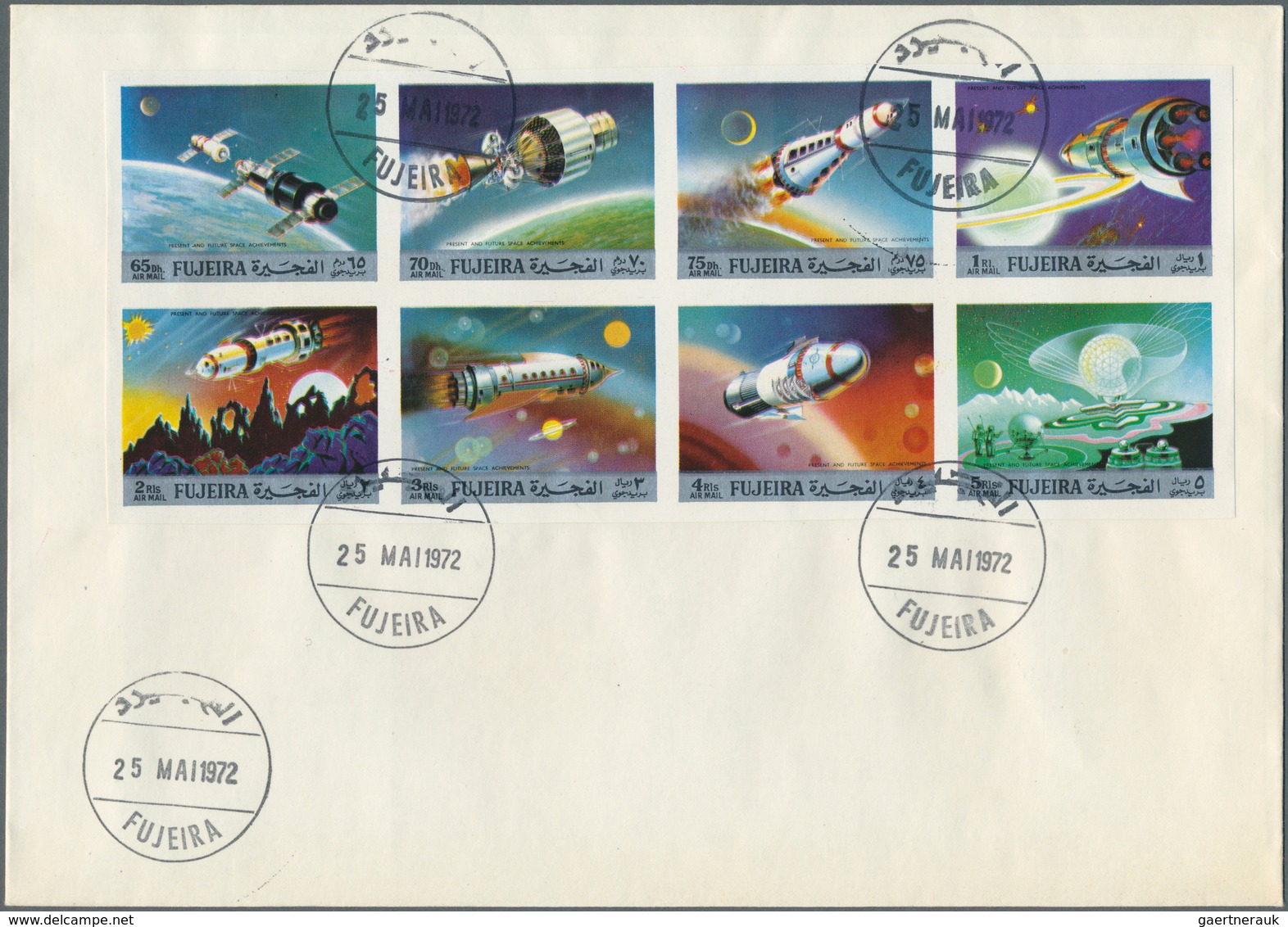 25462 Thematik: Raumfahrt / astronautics: 1966/1973, Fujeira, assortement of 34 covers (mainly unaddressed