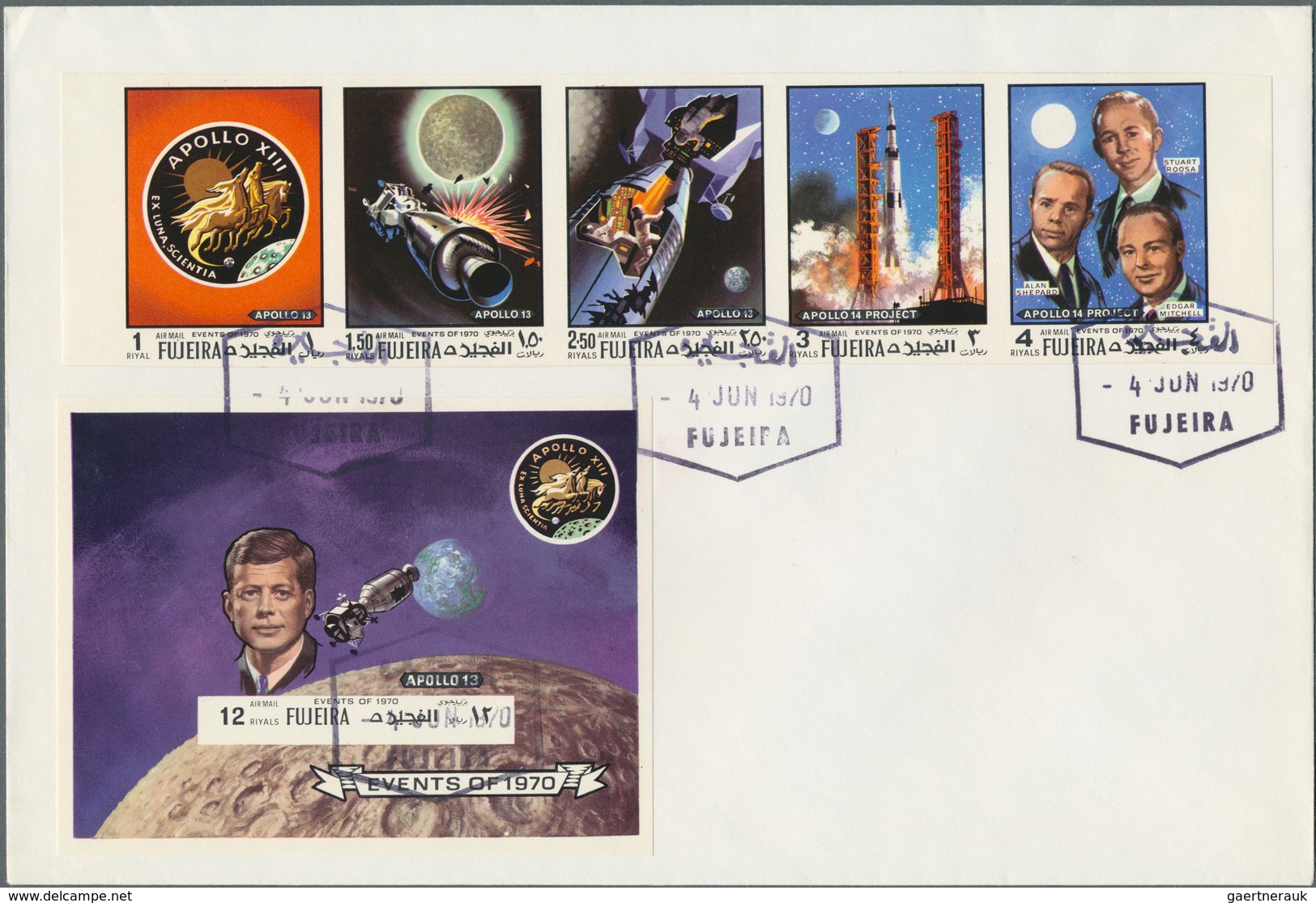 25462 Thematik: Raumfahrt / astronautics: 1966/1973, Fujeira, assortement of 34 covers (mainly unaddressed