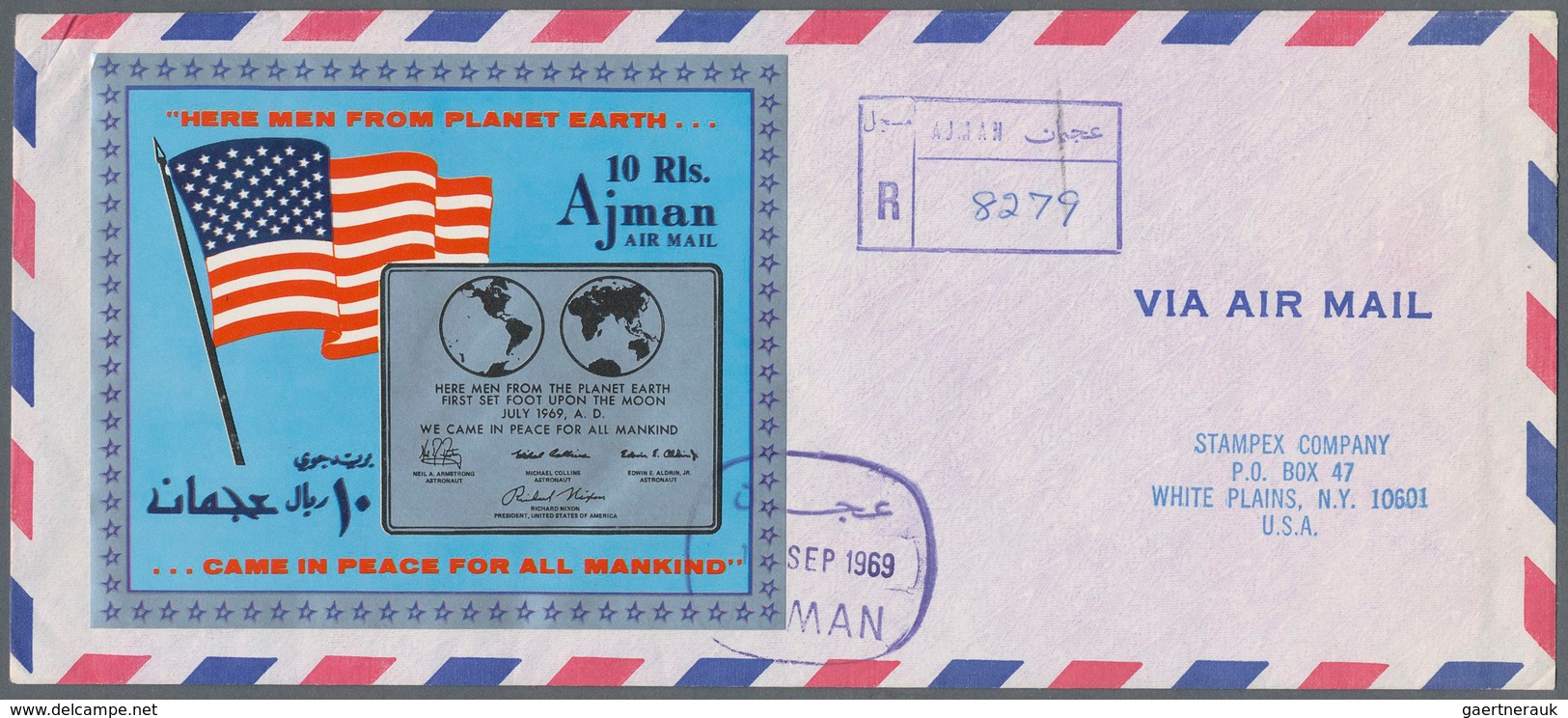 25463 Thematik: Raumfahrt / Astronautics: 1969/1973, Ajman/Fujeira, Group Of 18 Covers (registered Airmail - Autres & Non Classés