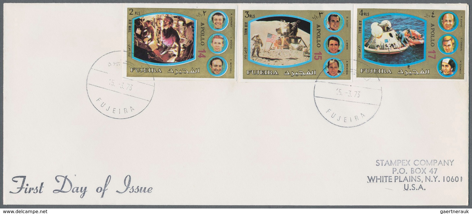 25463 Thematik: Raumfahrt / astronautics: 1969/1973, Ajman/Fujeira, group of 18 covers (registered airmail