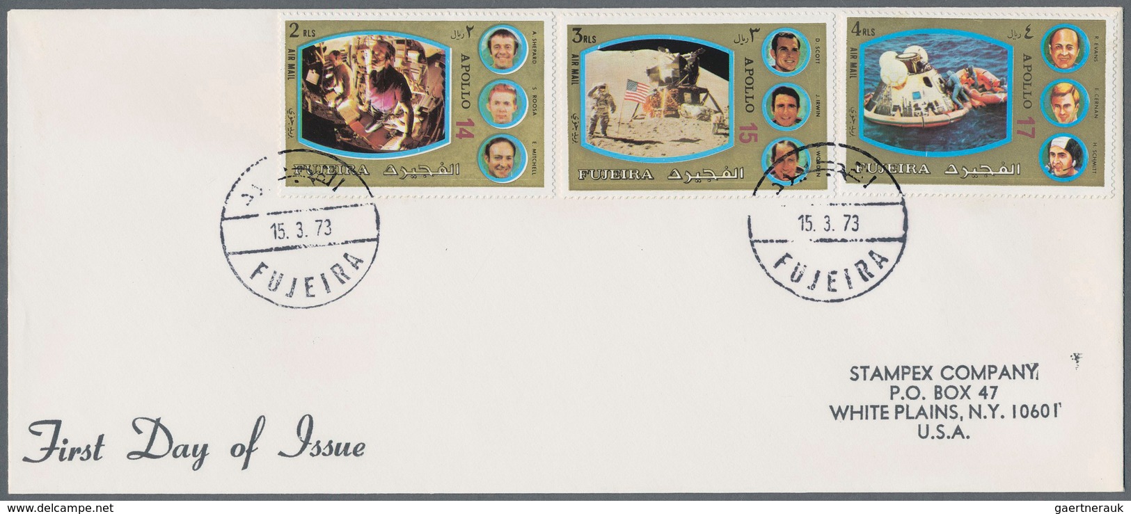 25463 Thematik: Raumfahrt / astronautics: 1969/1973, Ajman/Fujeira, group of 18 covers (registered airmail