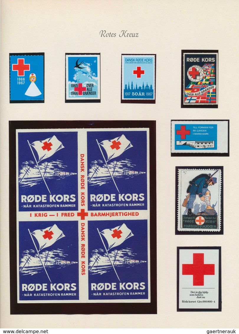 25498 Thematik: Rotes Kreuz / Red Cross: 1914-70, VIGNETTEN And Back Of The Book : Europe And Overseas, Co - Croix-Rouge