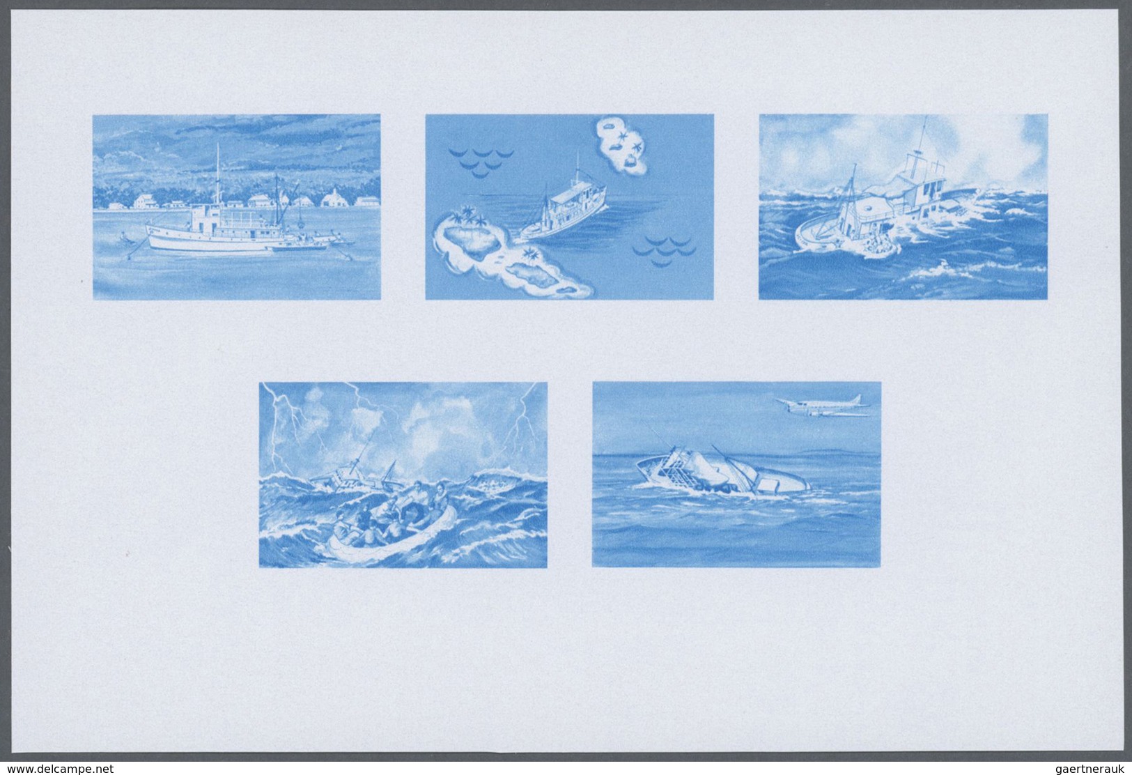 25512 Thematik: Schiffe / Ships: 1975, Samoa. Progressive Proofs For The Souvenir Sheet Of The Issue THE M - Bateaux