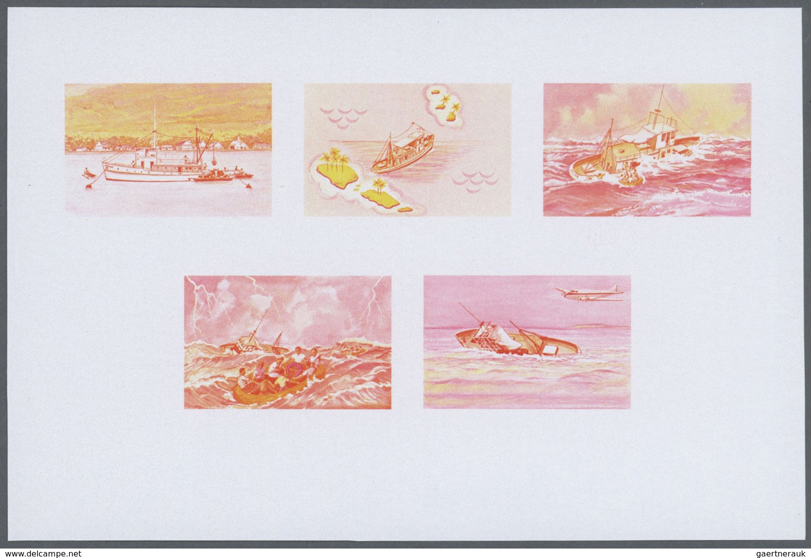 25512 Thematik: Schiffe / Ships: 1975, Samoa. Progressive Proofs For The Souvenir Sheet Of The Issue THE M - Bateaux