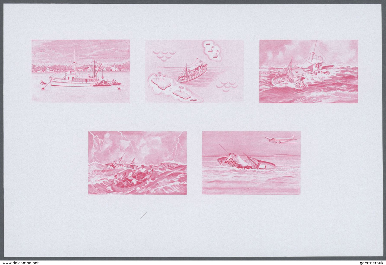 25512 Thematik: Schiffe / Ships: 1975, Samoa. Progressive Proofs For The Souvenir Sheet Of The Issue THE M - Bateaux