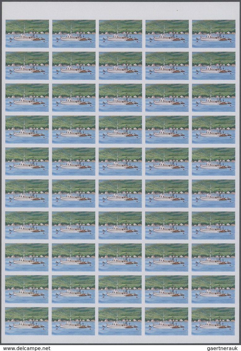 25513 Thematik: Schiffe / Ships: 1975, Samoa. Progressive Proofs Set Of Sheets For The Issue THE MYSTERY O - Bateaux