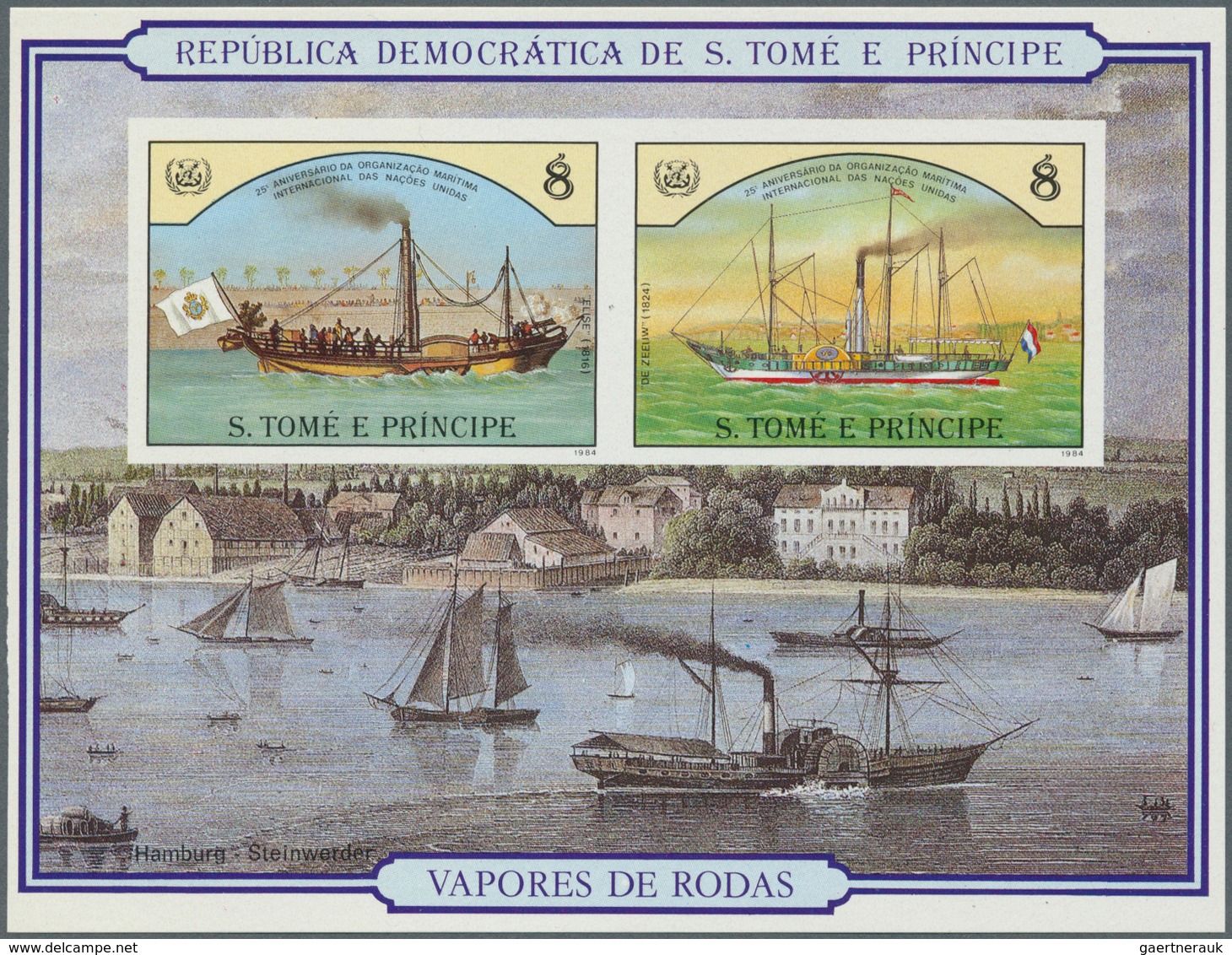 25514 Thematik: Schiffe / Ships: 1984, SAO TOME E PRINCIPE: Paddle Steamers Set Of Six Different IMPERFORA - Bateaux