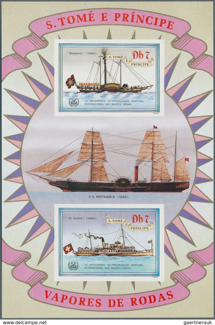 25514 Thematik: Schiffe / Ships: 1984, SAO TOME E PRINCIPE: Paddle Steamers Set Of Six Different IMPERFORA - Bateaux