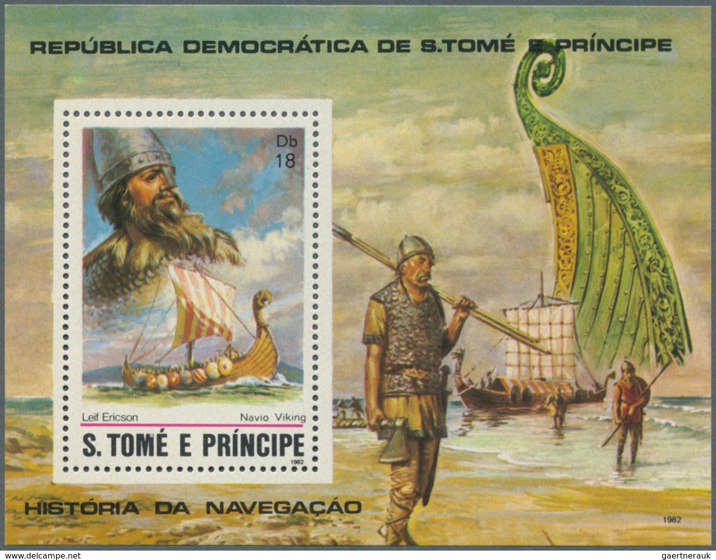 25539 Thematik: Seefahrer, Entdecker / Sailors, Discoverers: 1982, SAO TOME E PRINCIPE: Navigators With He - Explorateurs