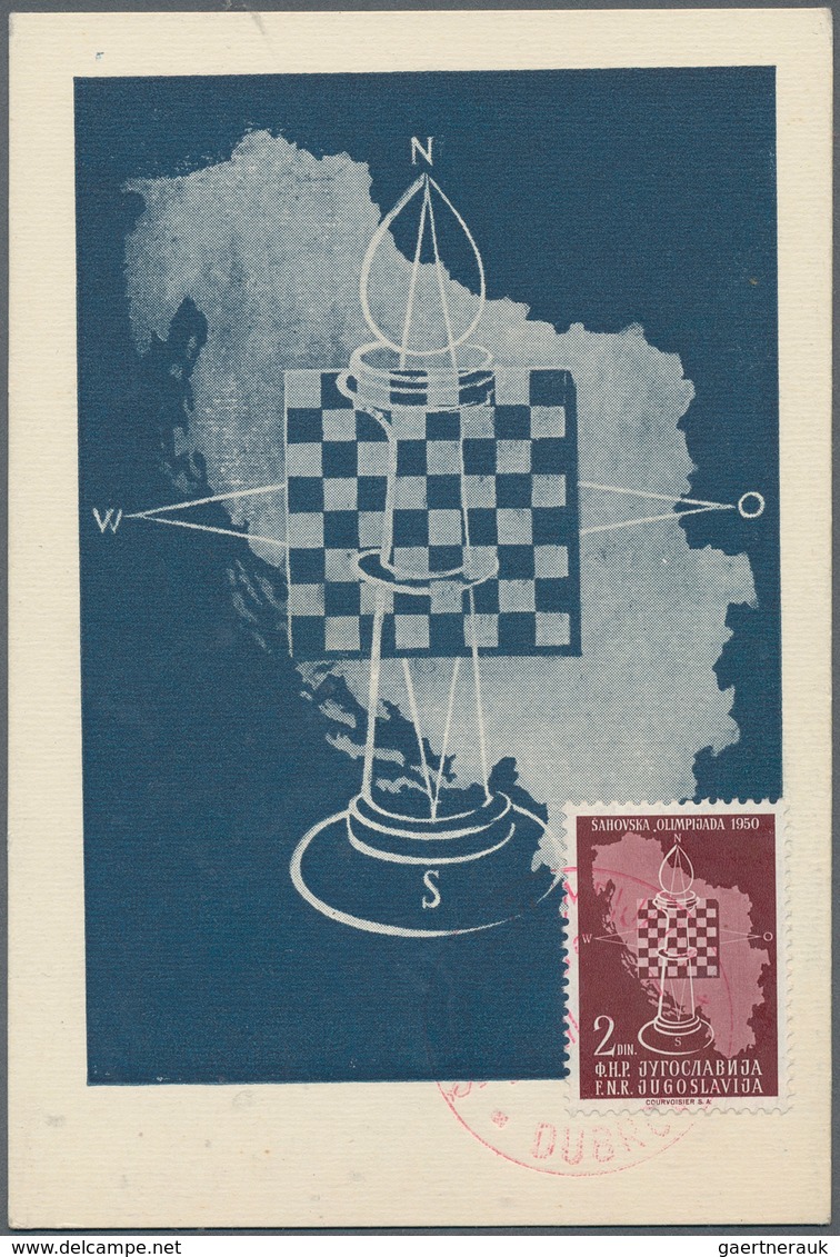 25550 Thematik: Spiele-Schach / Games-chess: Stockbook With Stamps, Sets, Proofs, Imperforated Stamps Etc. - Schach