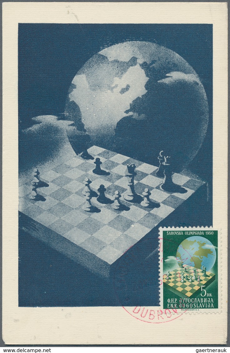 25550 Thematik: Spiele-Schach / games-chess: Stockbook with stamps, sets, proofs, imperforated stamps etc.