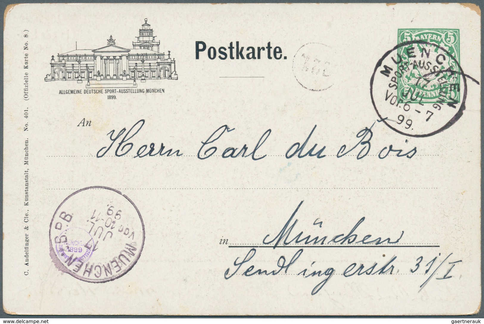 25553 Thematik: Sport / Sport: 1899, MÜNCHEN/ALLGEMEINE DEUTSCHE SPORT-AUSSTELLUNG, 8 Verschiedene Offizie - Autres & Non Classés