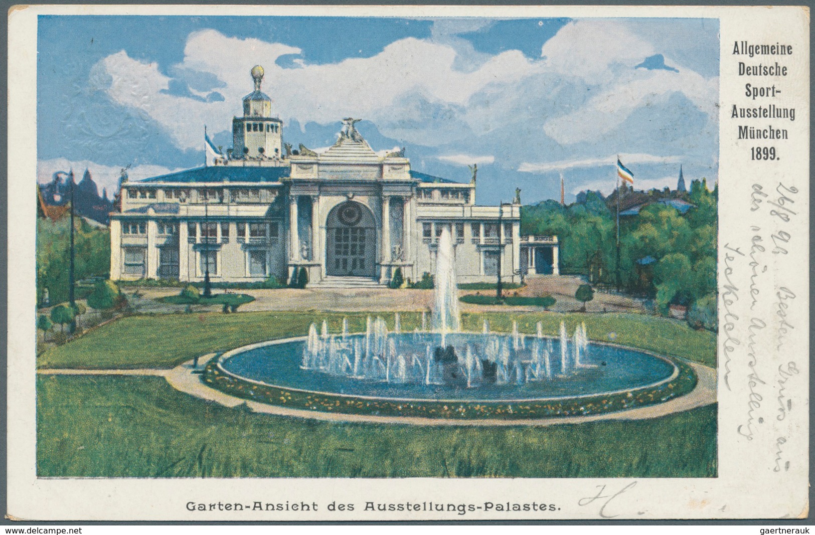 25553 Thematik: Sport / sport: 1899, MÜNCHEN/ALLGEMEINE DEUTSCHE SPORT-AUSSTELLUNG, 8 verschiedene offizie