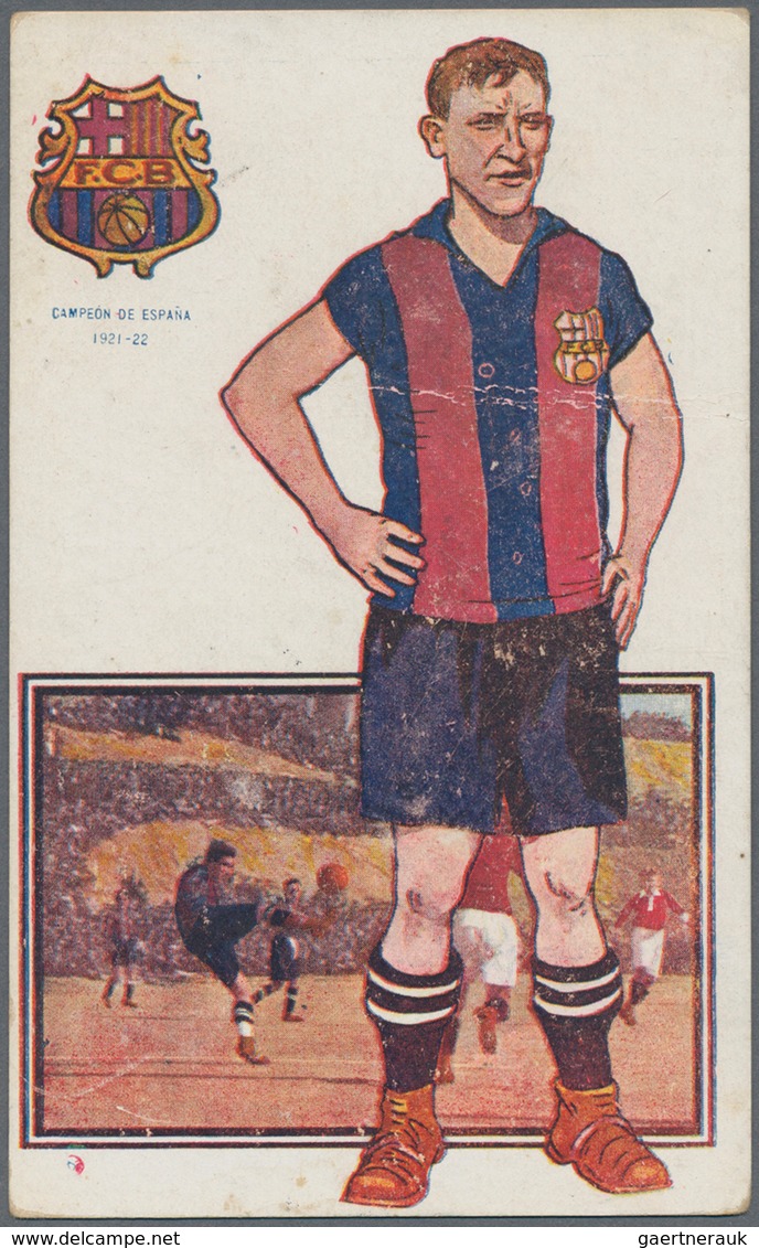 25567 Thematik: Sport-Fußball / sport-soccer, football: 1921/1922, FC BARCELONA, "CAMPEON DE ESPANA", grou