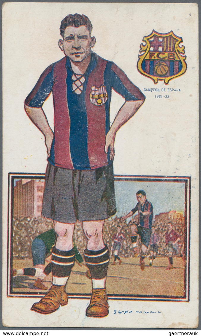 25567 Thematik: Sport-Fußball / sport-soccer, football: 1921/1922, FC BARCELONA, "CAMPEON DE ESPANA", grou