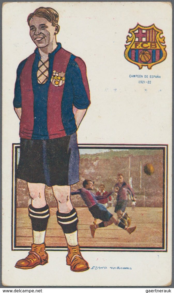 25567 Thematik: Sport-Fußball / sport-soccer, football: 1921/1922, FC BARCELONA, "CAMPEON DE ESPANA", grou