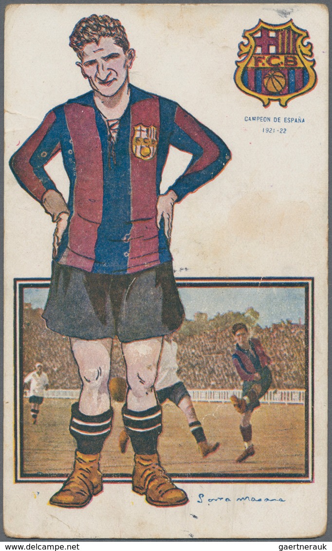 25567 Thematik: Sport-Fußball / sport-soccer, football: 1921/1922, FC BARCELONA, "CAMPEON DE ESPANA", grou