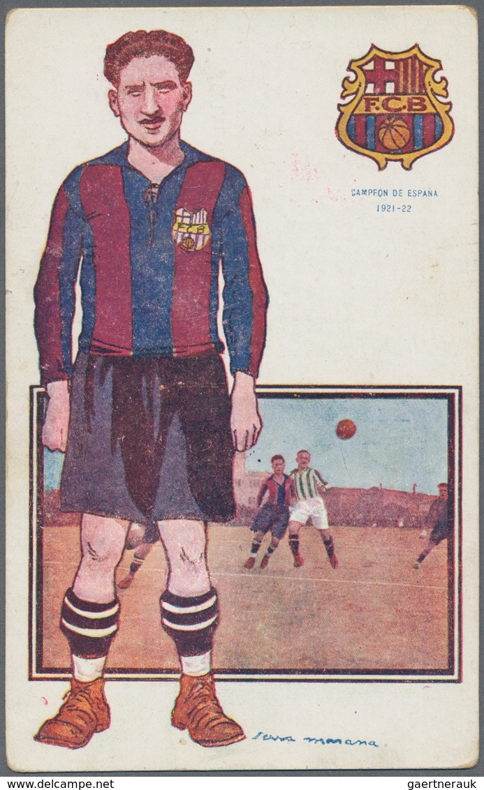 25567 Thematik: Sport-Fußball / sport-soccer, football: 1921/1922, FC BARCELONA, "CAMPEON DE ESPANA", grou
