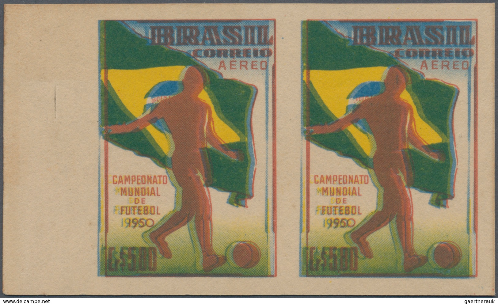 25573 Thematik: Sport-Fußball / Sport-soccer, Football: 1950, Brazil, 5.80cr. World Championship, Speciali - Autres & Non Classés