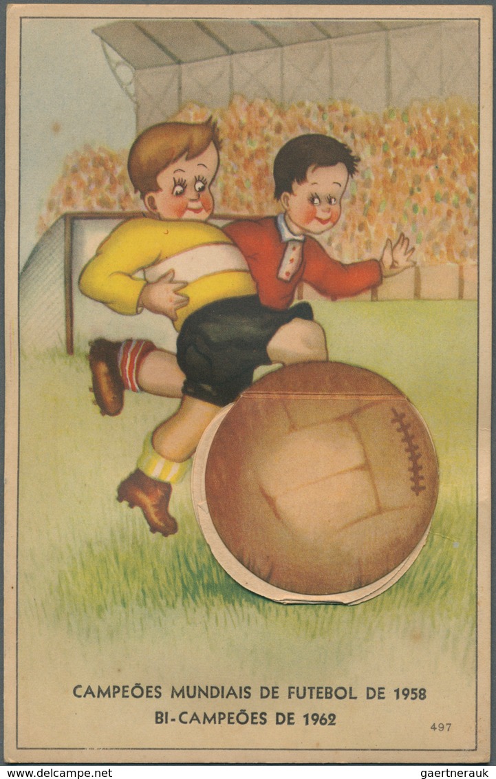 25574 Thematik: Sport-Fußball / Sport-soccer, Football: 1951/1962, Brazil, Group Of Five Cards Depicting B - Autres & Non Classés