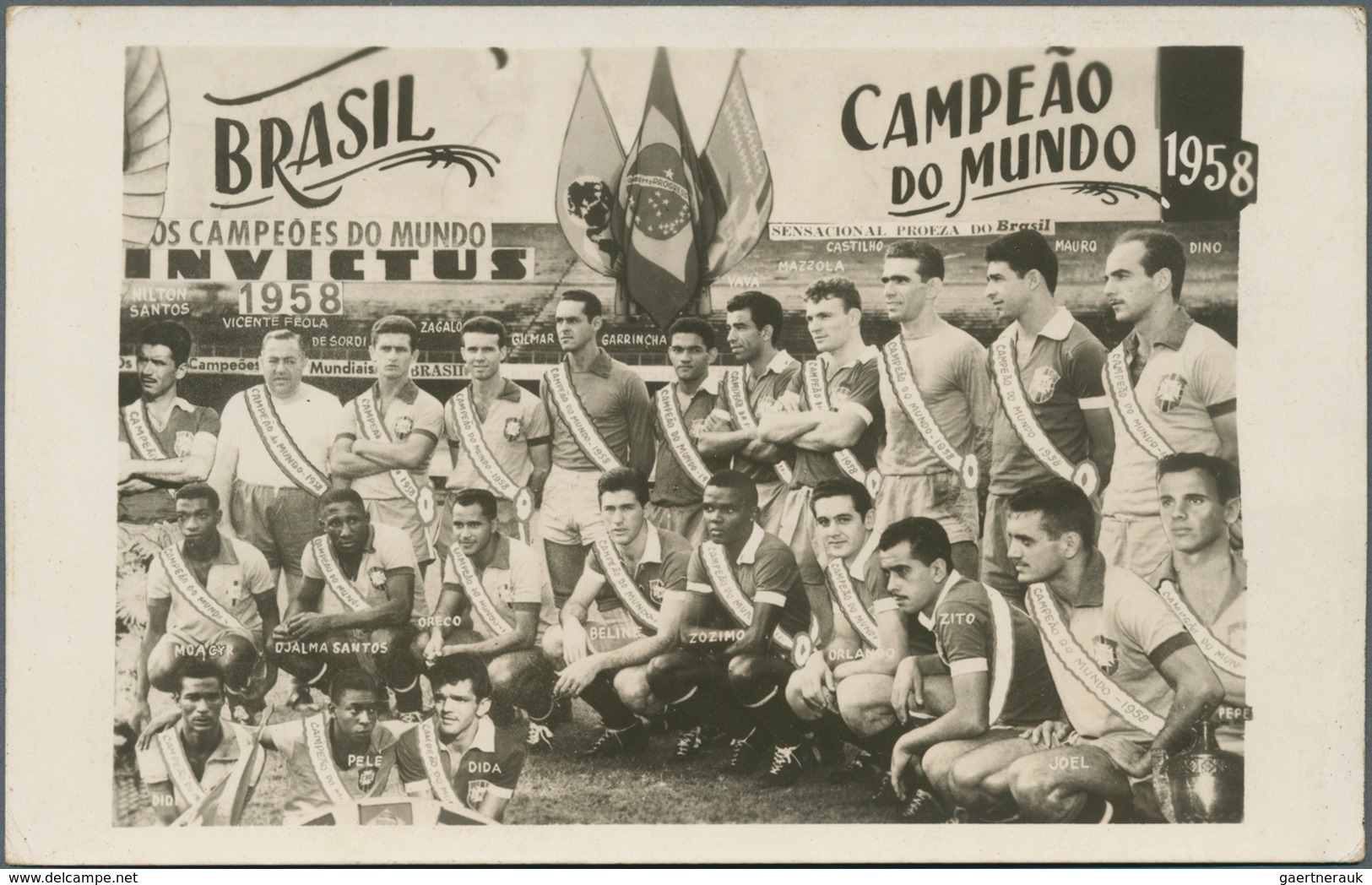 25574 Thematik: Sport-Fußball / Sport-soccer, Football: 1951/1962, Brazil, Group Of Five Cards Depicting B - Autres & Non Classés