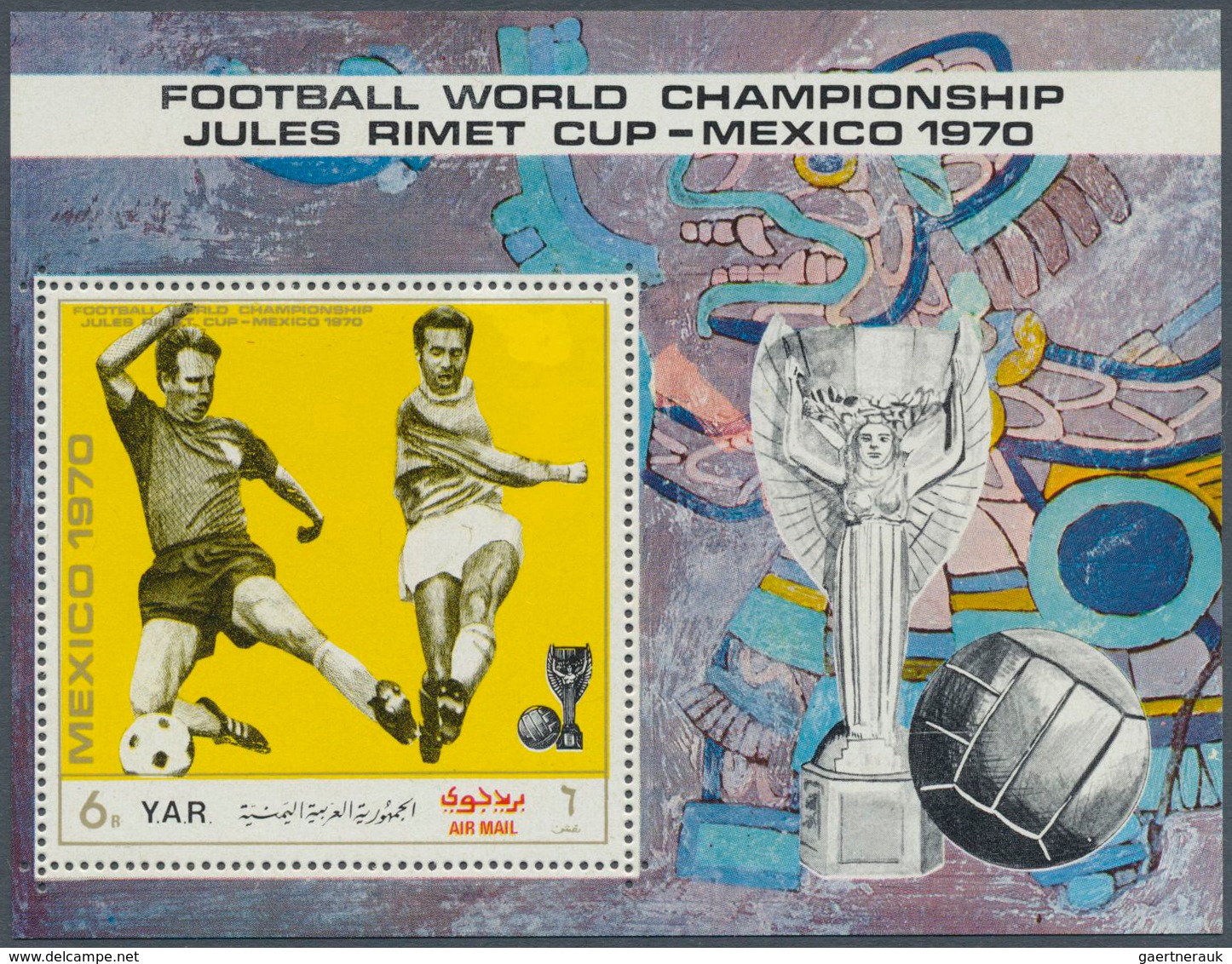 25587 Thematik: Sport-Fußball / Sport-soccer, Football: 1970, YEMEN: Football World Championship Mexico Tw - Autres & Non Classés