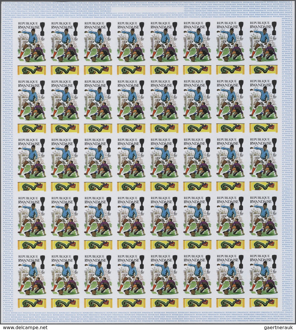 25592 Thematik: Sport-Fußball / Sport-soccer, Football: 1970, Rwanda. Progressive Proofs Set Of Sheets For - Autres & Non Classés