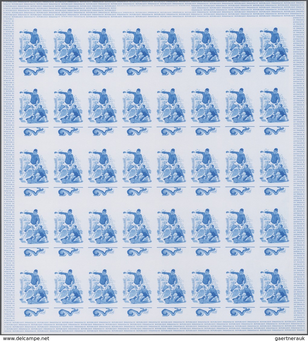 25592 Thematik: Sport-Fußball / Sport-soccer, Football: 1970, Rwanda. Progressive Proofs Set Of Sheets For - Andere & Zonder Classificatie