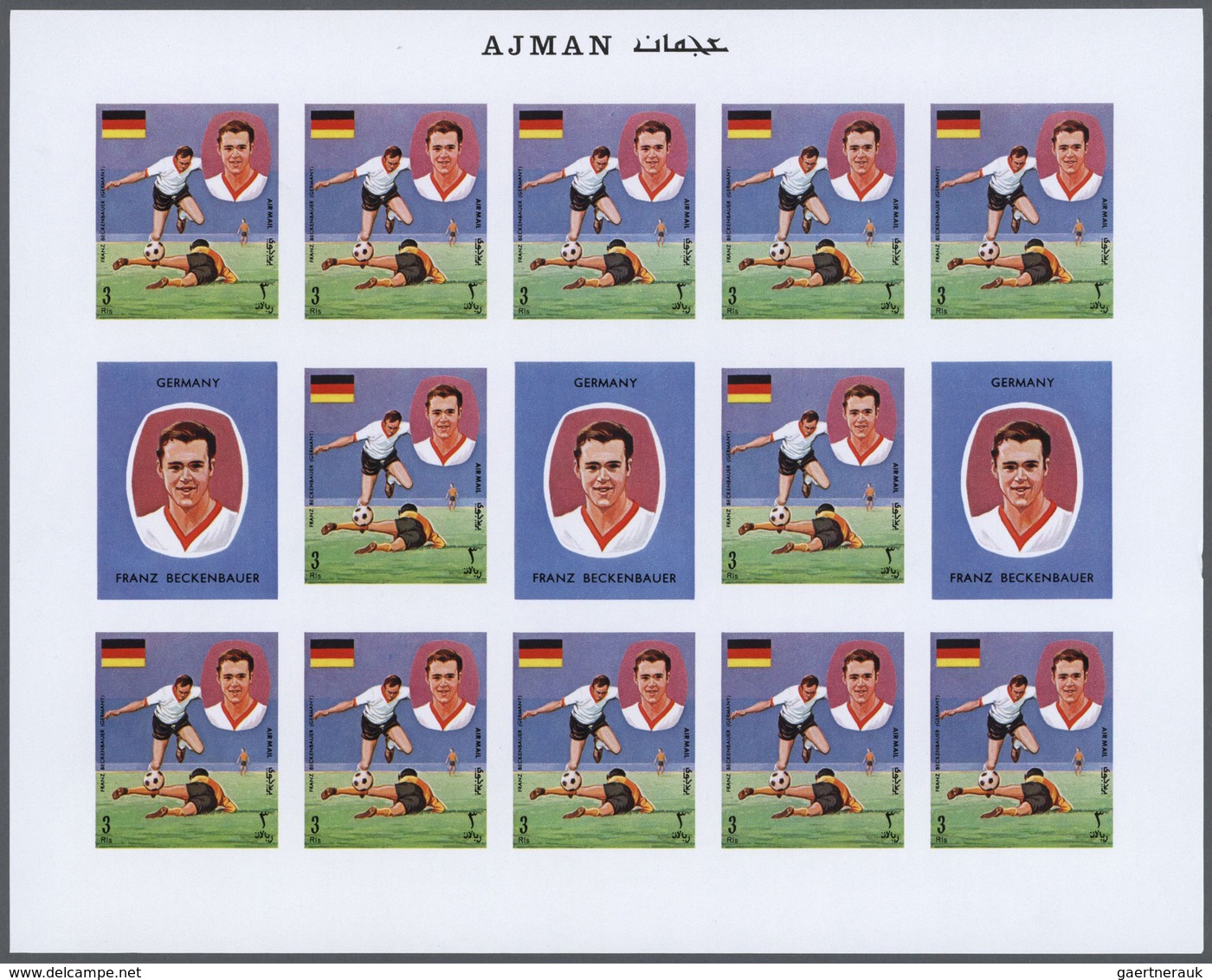 25593 Thematik: Sport-Fußball / Sport-soccer, Football: 1970, Ajman. Progressive Proofs Set Of Sheets For - Autres & Non Classés