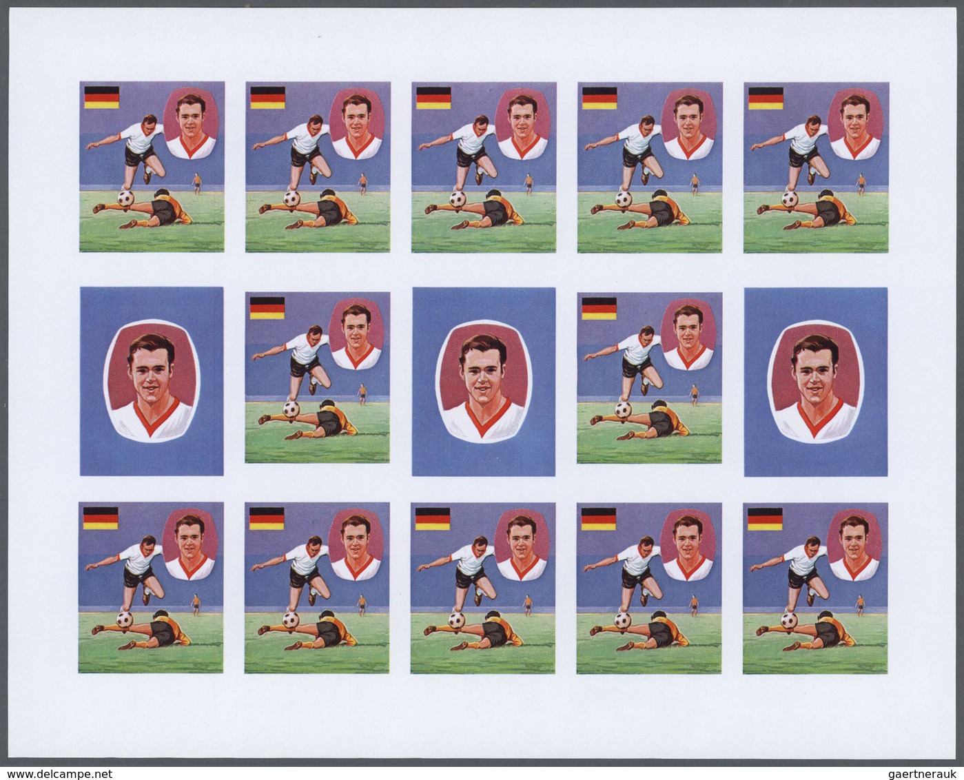 25593 Thematik: Sport-Fußball / sport-soccer, football: 1970, Ajman. Progressive proofs set of sheets for