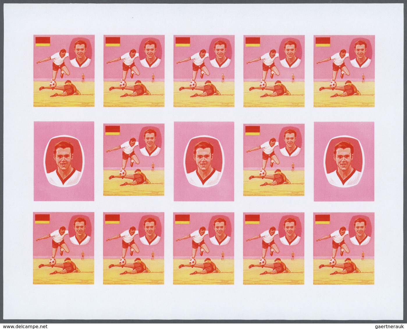 25593 Thematik: Sport-Fußball / sport-soccer, football: 1970, Ajman. Progressive proofs set of sheets for