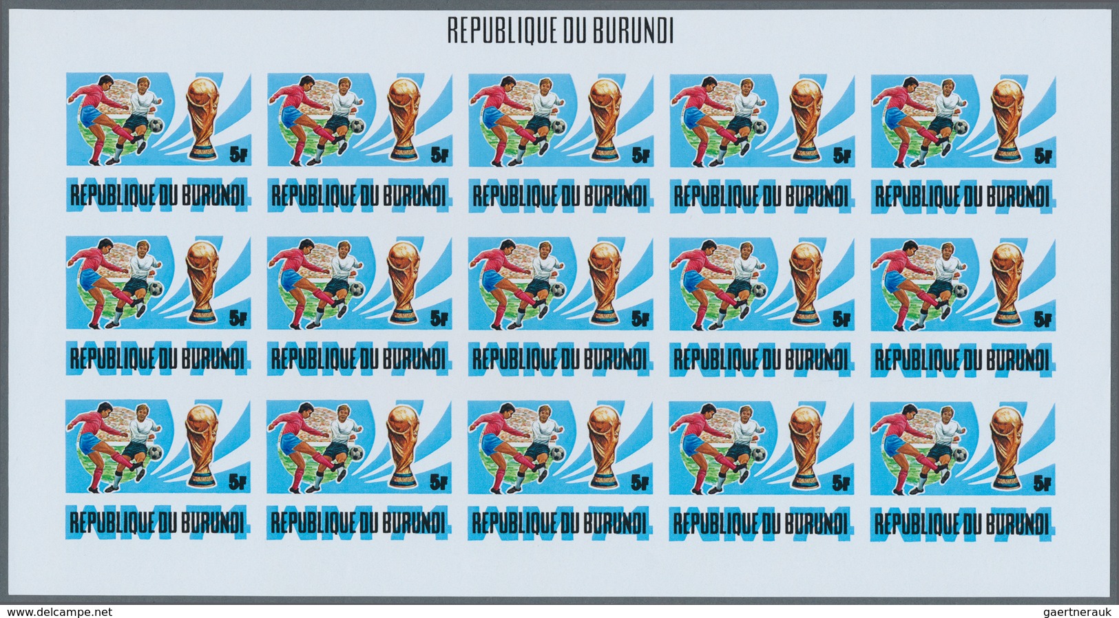 25597 Thematik: Sport-Fußball / Sport-soccer, Football: 1974, Burundi. Progressive Proofs Set Of Sheets Fo - Autres & Non Classés