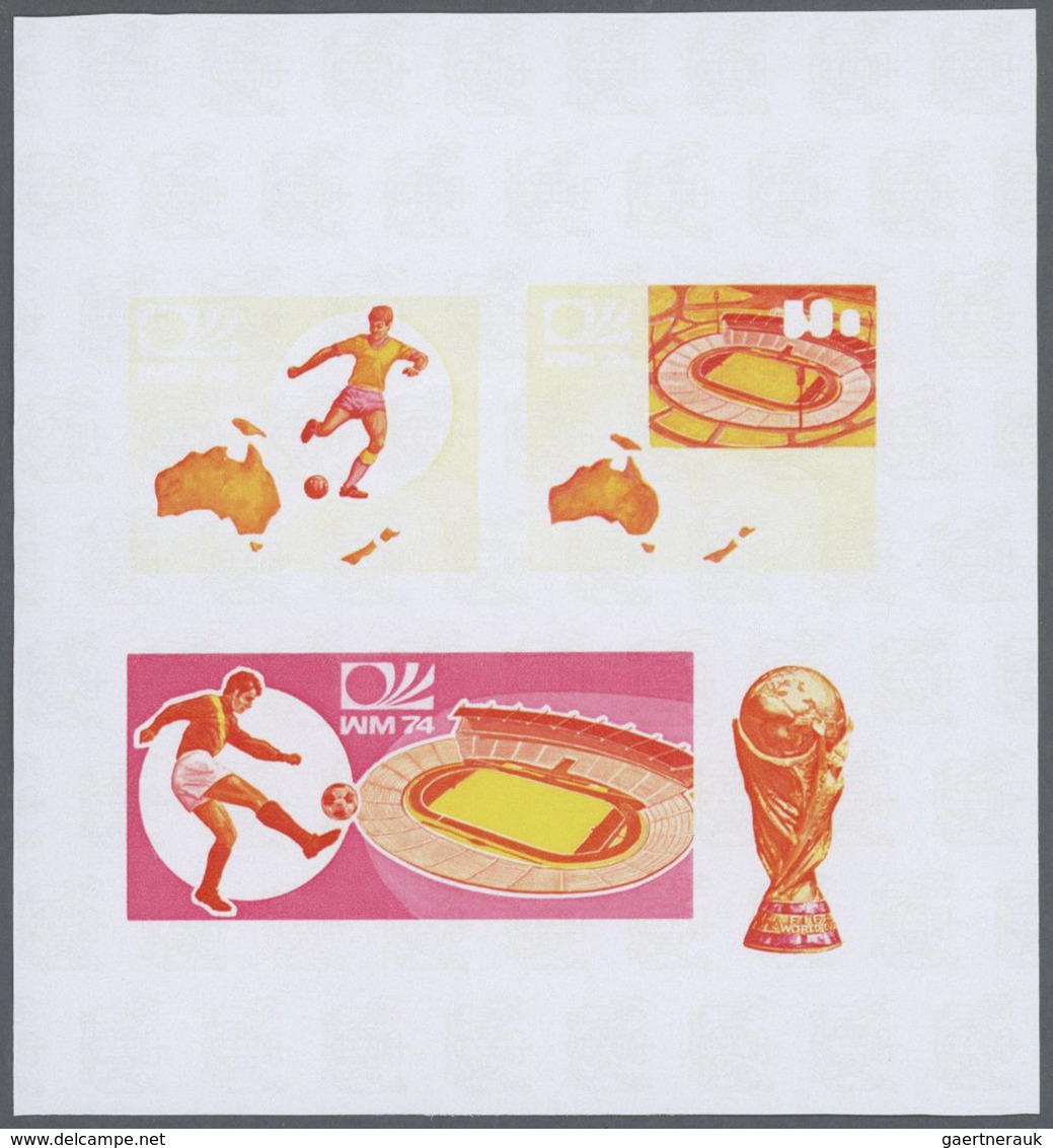 25598 Thematik: Sport-Fußball / Sport-soccer, Football: 1974, Cook Islands. Progressive Proofs For The Sou - Autres & Non Classés