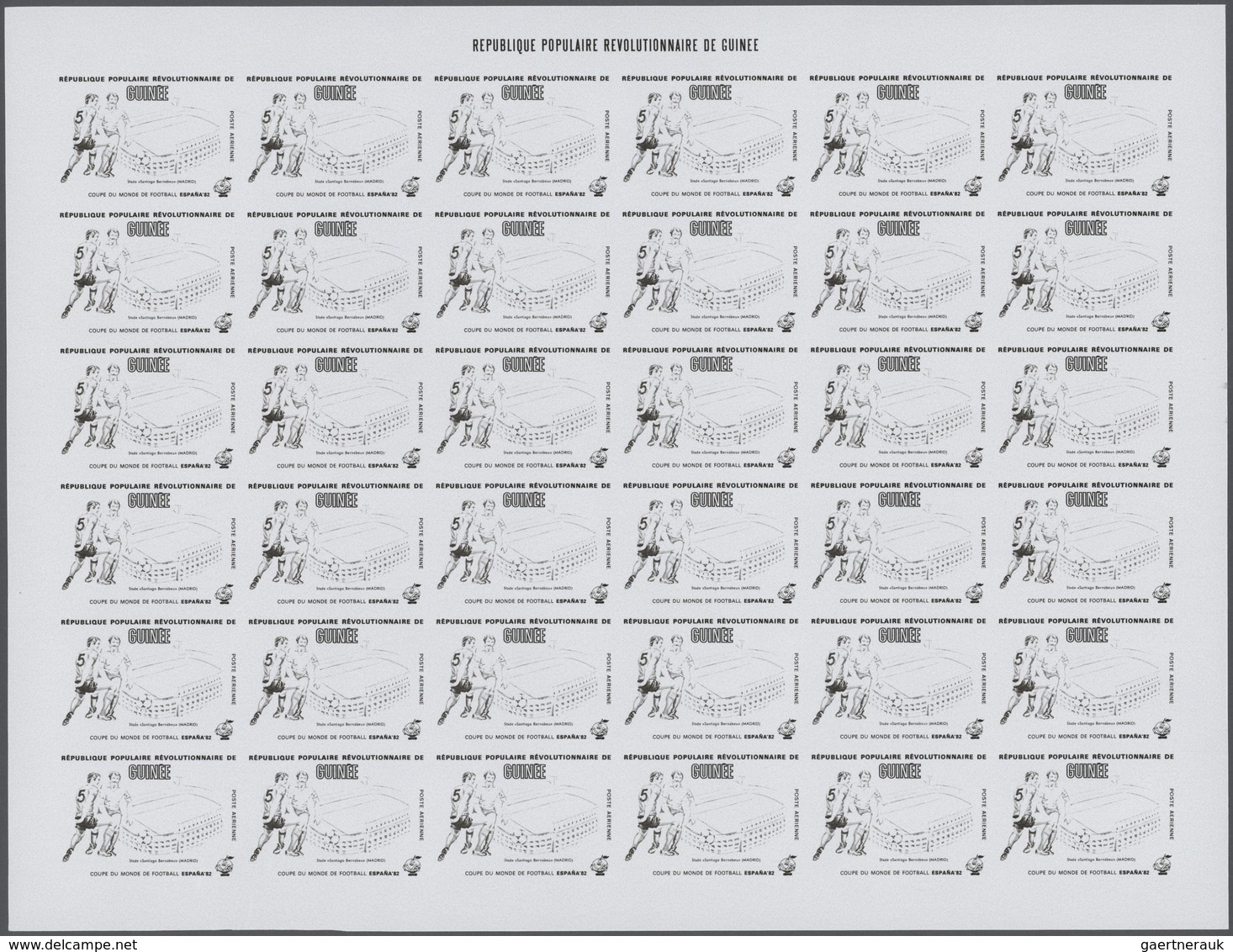 25606 Thematik: Sport-Fußball / Sport-soccer, Football: 1982, Guinea. Progressive Proofs Set Of Sheets For - Autres & Non Classés