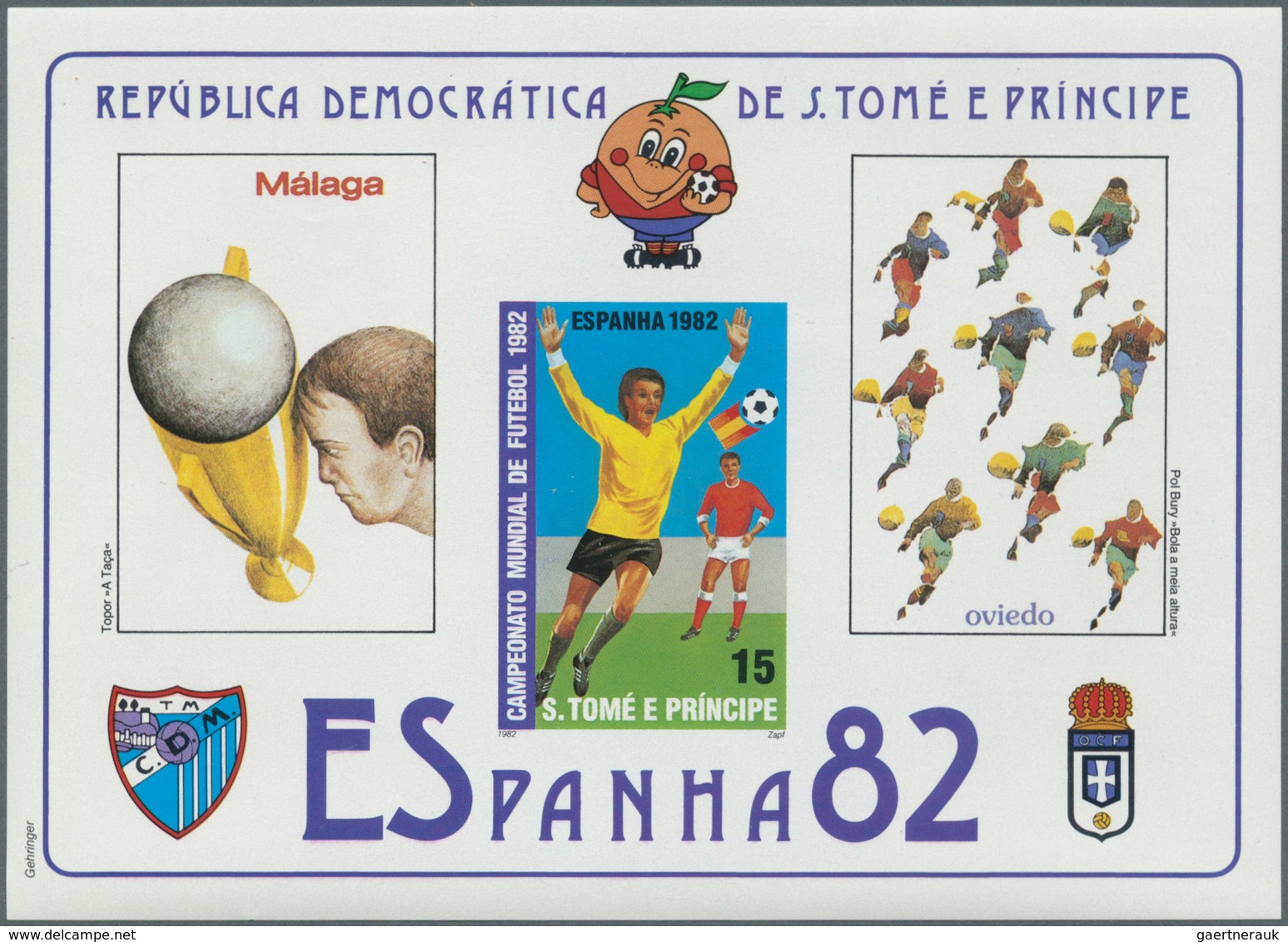 25607 Thematik: Sport-Fußball / sport-soccer, football: 1982, SAO TOME E PRINCIPE: Football World Champion