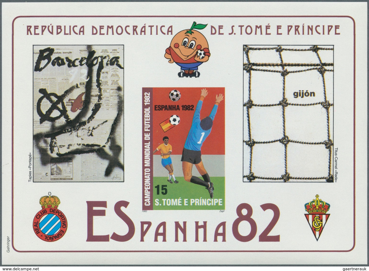 25607 Thematik: Sport-Fußball / sport-soccer, football: 1982, SAO TOME E PRINCIPE: Football World Champion