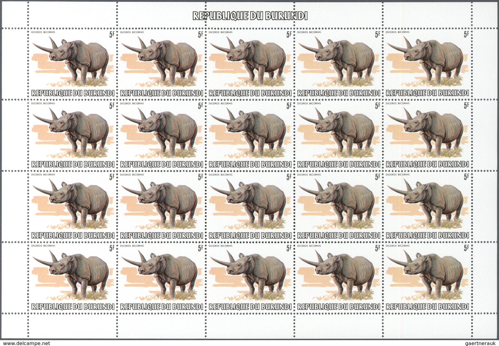25667 Thematik: Tiere, Fauna / Animals, Fauna: 1982, BURUNDI: African Wildlife Complete Set Of 13 From 2fr - Autres & Non Classés