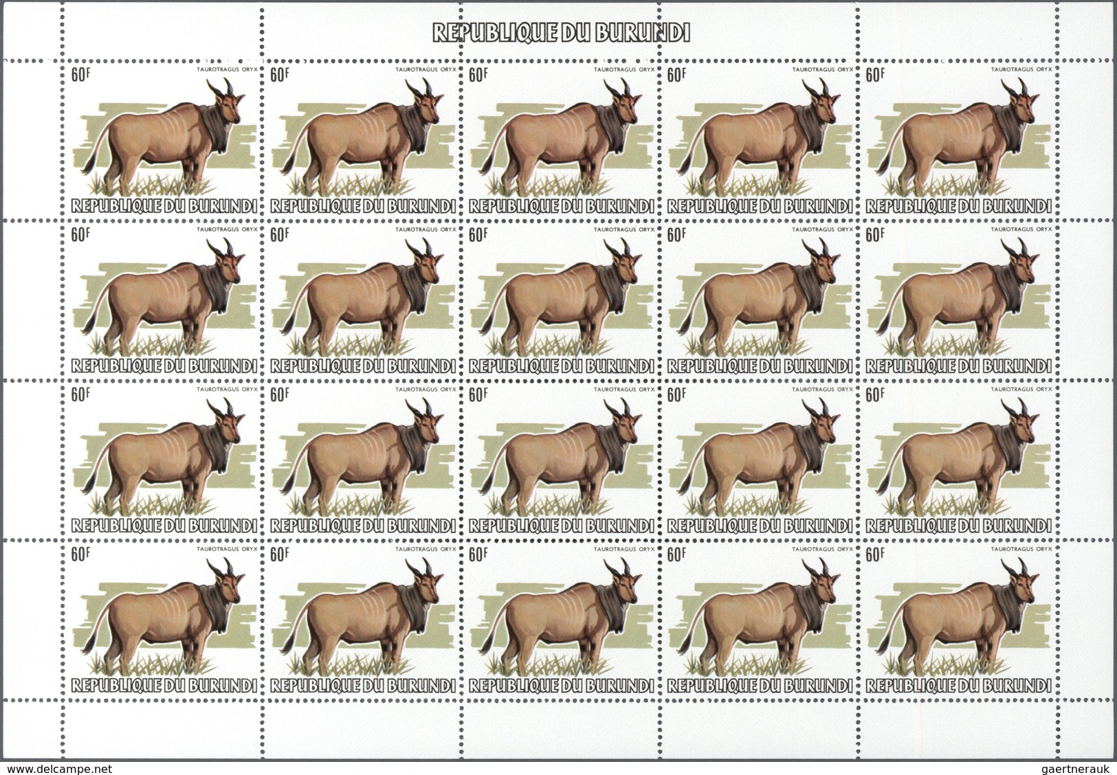 25667 Thematik: Tiere, Fauna / animals, fauna: 1982, BURUNDI: African Wildlife complete set of 13 from 2fr