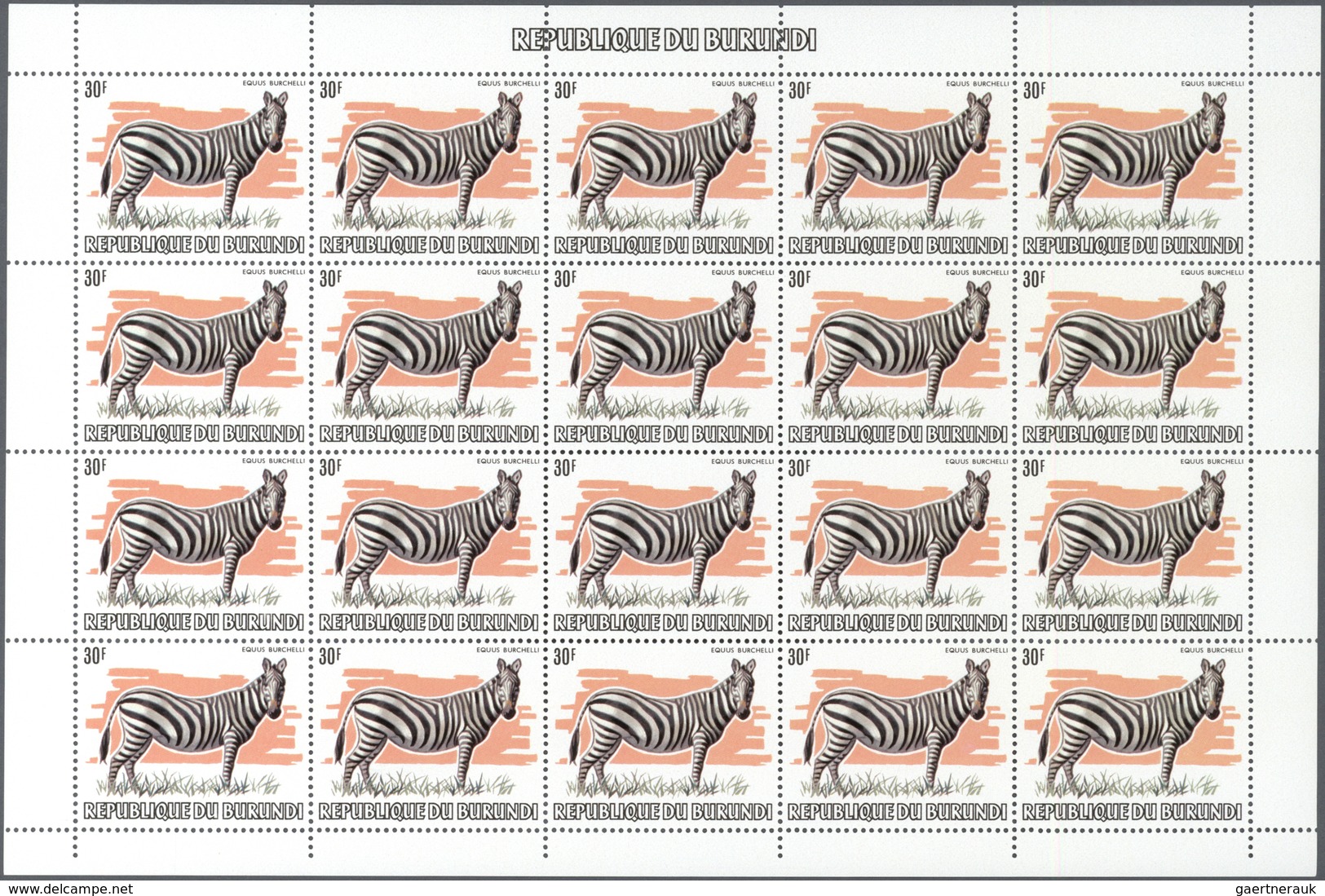 25667 Thematik: Tiere, Fauna / animals, fauna: 1982, BURUNDI: African Wildlife complete set of 13 from 2fr